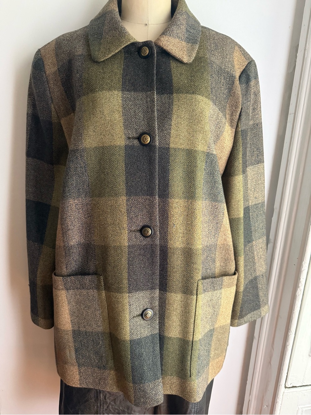 Avoca Ireland Wool Jacket Plaid Heritage Equestrian Country Coat M/L